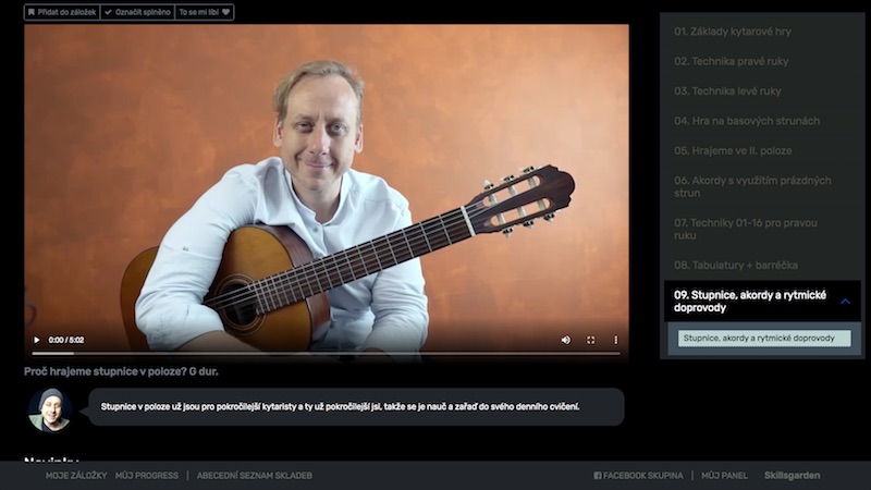Aleš Petržela, klasická kytara, online kurz